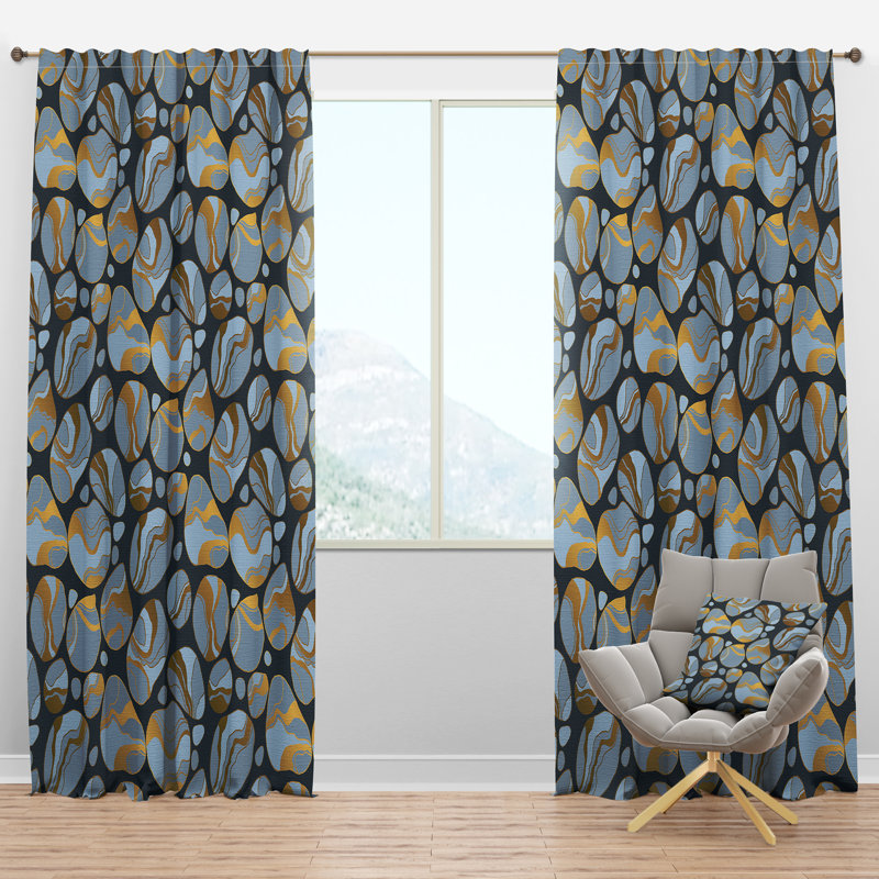 Panneau de rideau simple semi-diaphane avec passe-tringle Mid-Century, l 52 po x L 90 po