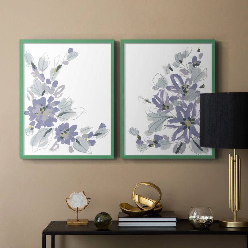 Periwinkle Patch III - reproduction encadrée de qualité supérieure - prête à être accrochée - aucun clou requis - aucun clou requis