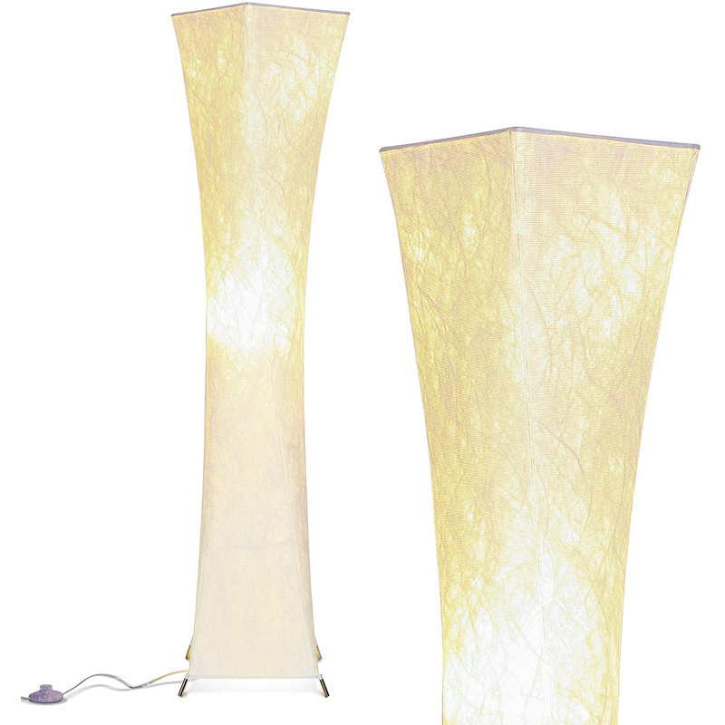 Lampe sur pied 2 lumières DEL avec abat-jour carré en tissu Harmony