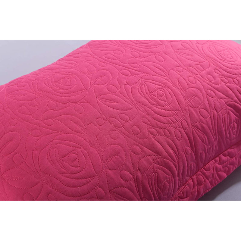 Beige Embroidered Cotton Polyester King Pillow Shams Set