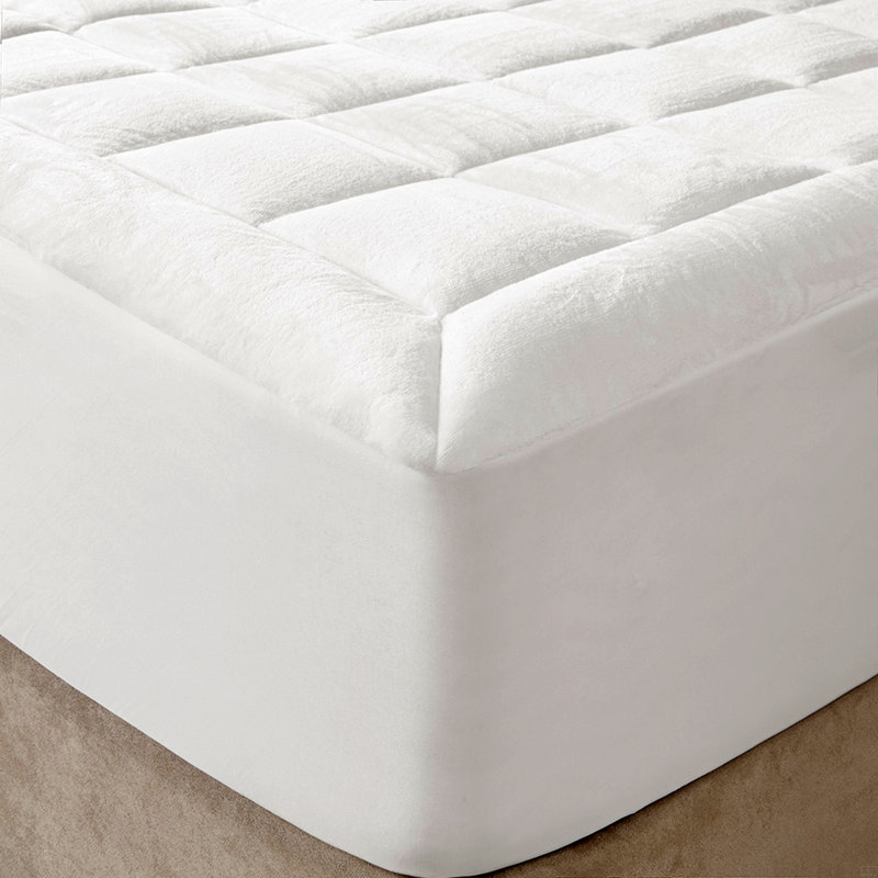 Surmatelas moelleux imperméable hypoallergénique en duvet synthétique, Grand lit