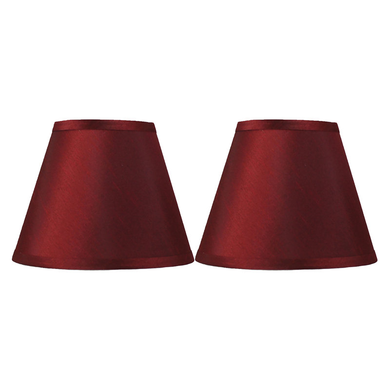 Abat-jour empire en soie 7 po H, Bourgogne, 7" H x 9" W x 9" D