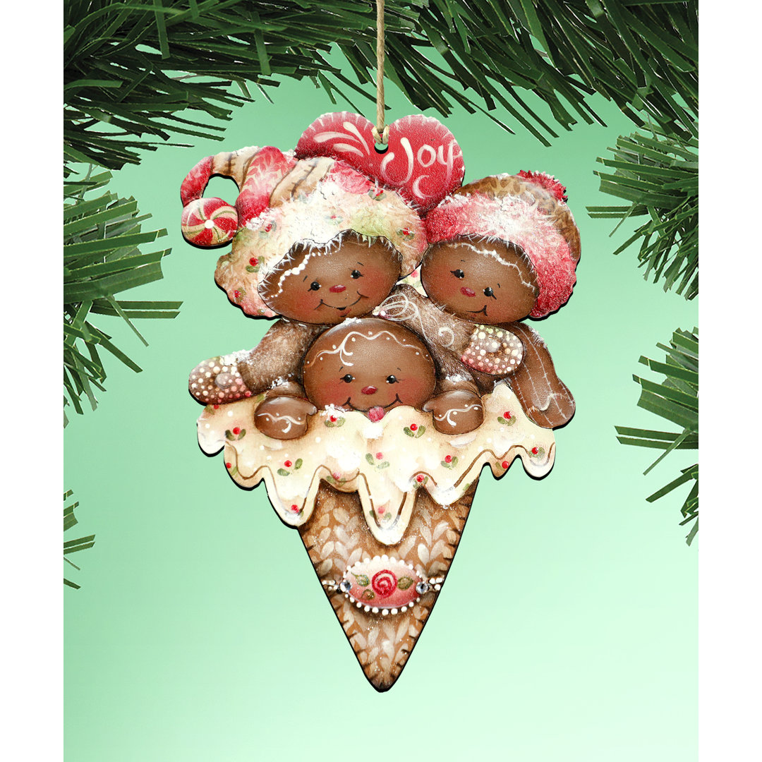 5.5'' Handmade Wood Shatterproof Hanging Figurine Ornament The Holiday Aisle®