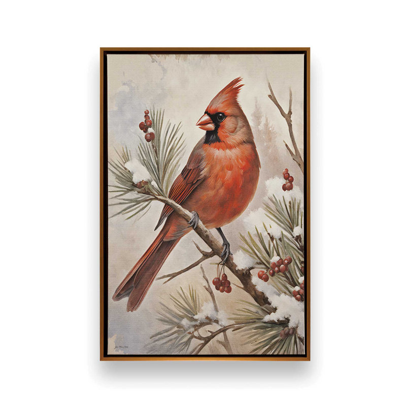 Pine Perch By Jo Moulton Art Print, 33.5" H x 25.5" W, Floater Framed Print Canvas without Mat, Gold