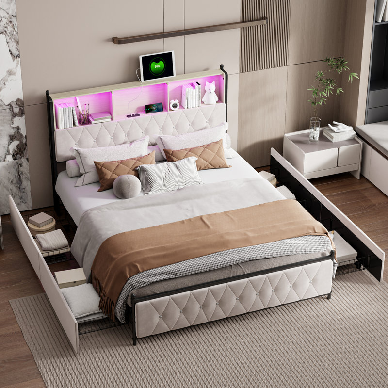 Tavean Upholstered Storage Bed, Super King (6')
