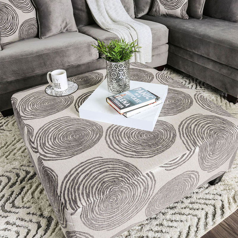 Repose-pieds rembourré de style contemporain, Gris