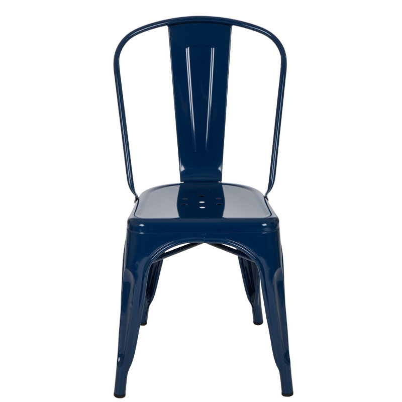 Chaise de salle à manger Metail, Bleu marine clair