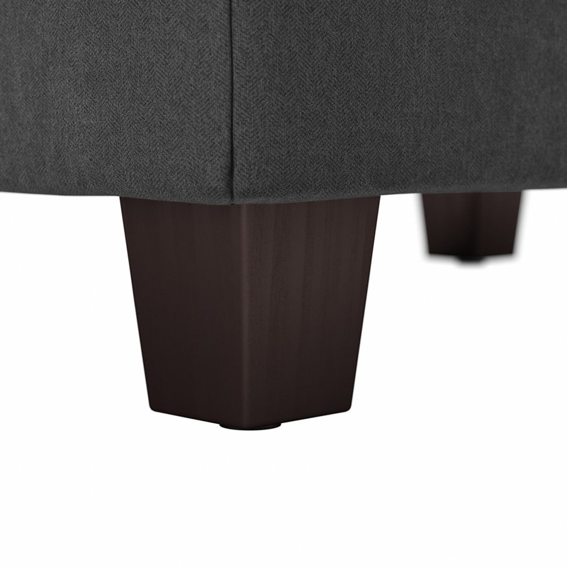 Alitza Upholstered Ottoman, Charcoal Gray