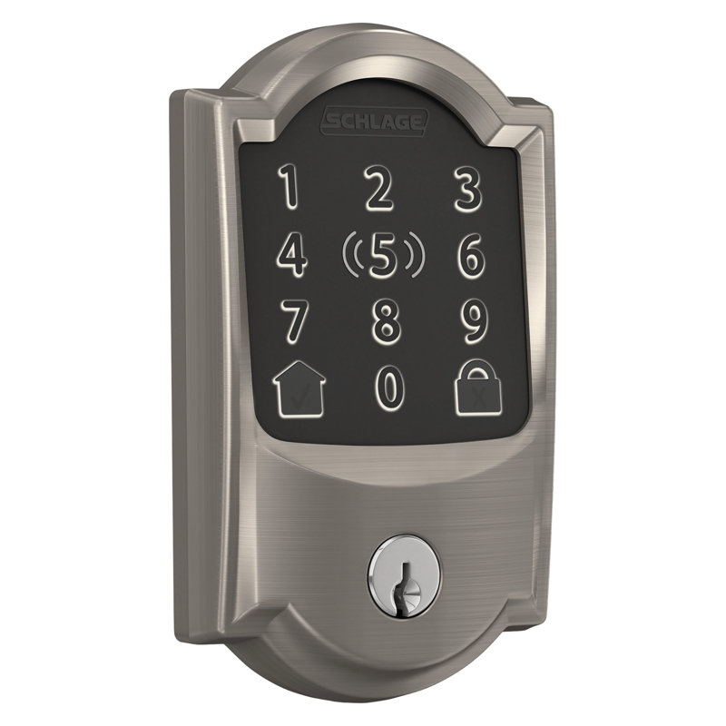 Encode Plus Smart Wifi Deadbolt With Camelot Trim, Satin Nickel