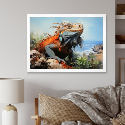 Lézard sur un rocher I sur toile