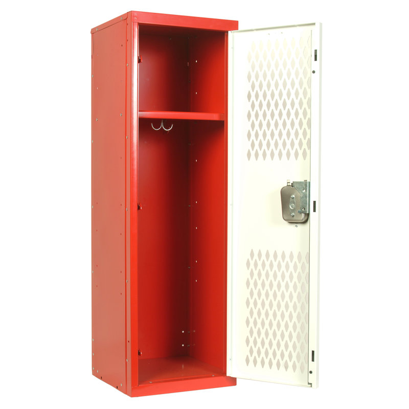 Casier pour enfants avec porte perforée, Rouge / Blanc
