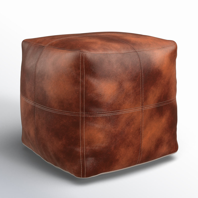 Leather Pouf