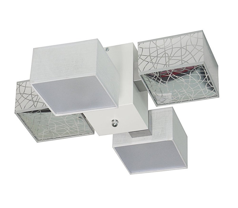 Miranda Semi Flush Mount, Light Brown, Silver/White