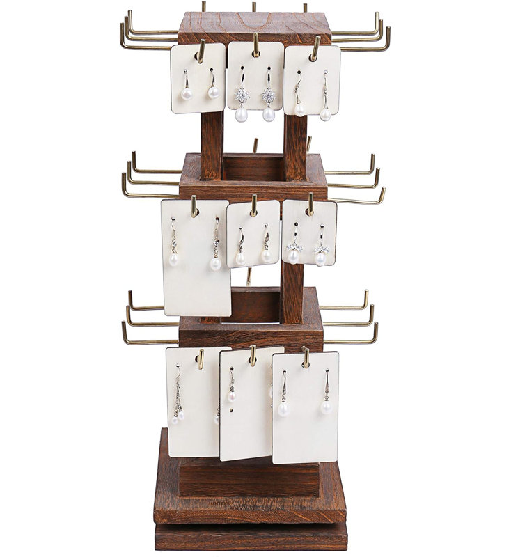 Charmarkco Wood Rotating Jewelry Display, Brown