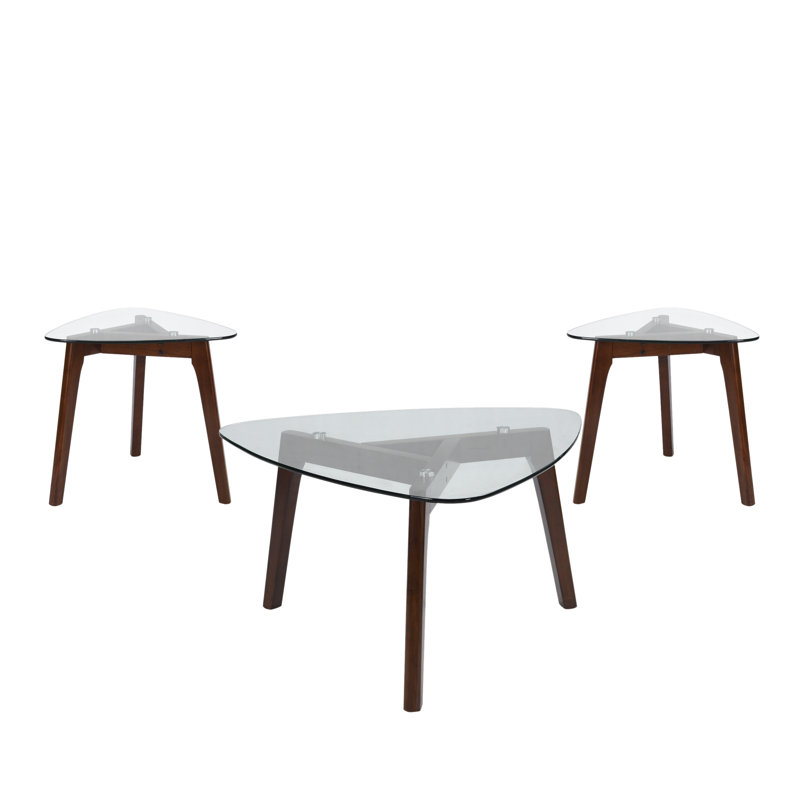 Ensemble de 3 tables basses, Noyers