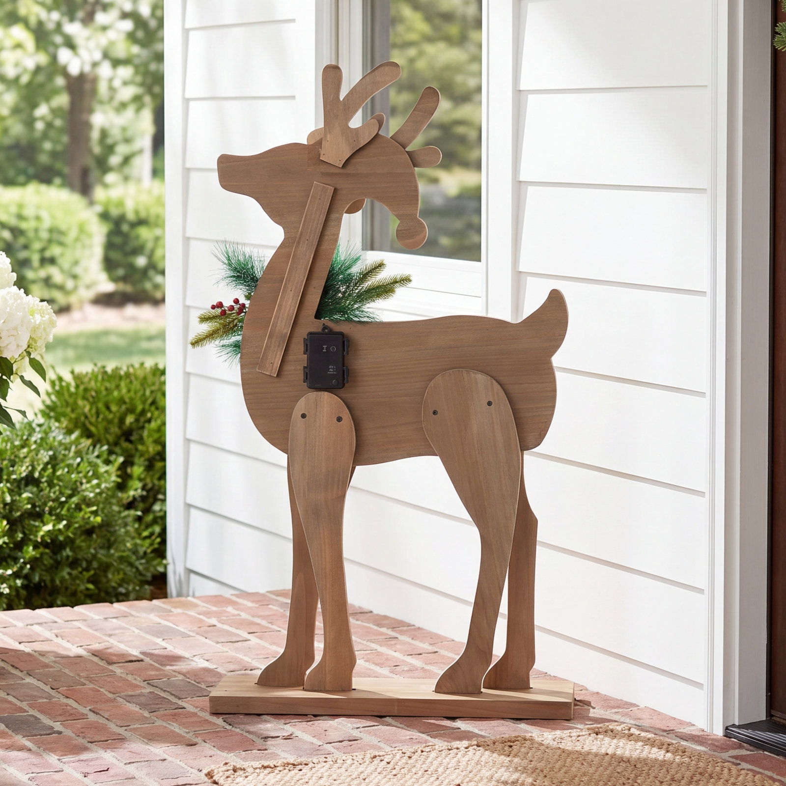 Lisdale Chunky Wooden Christmas Reindeer Porch Decor