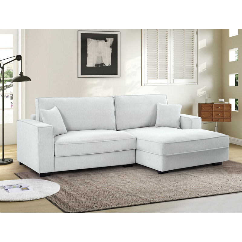 Canapé modulaire 2 pièces Teaaira, Chenille blanche