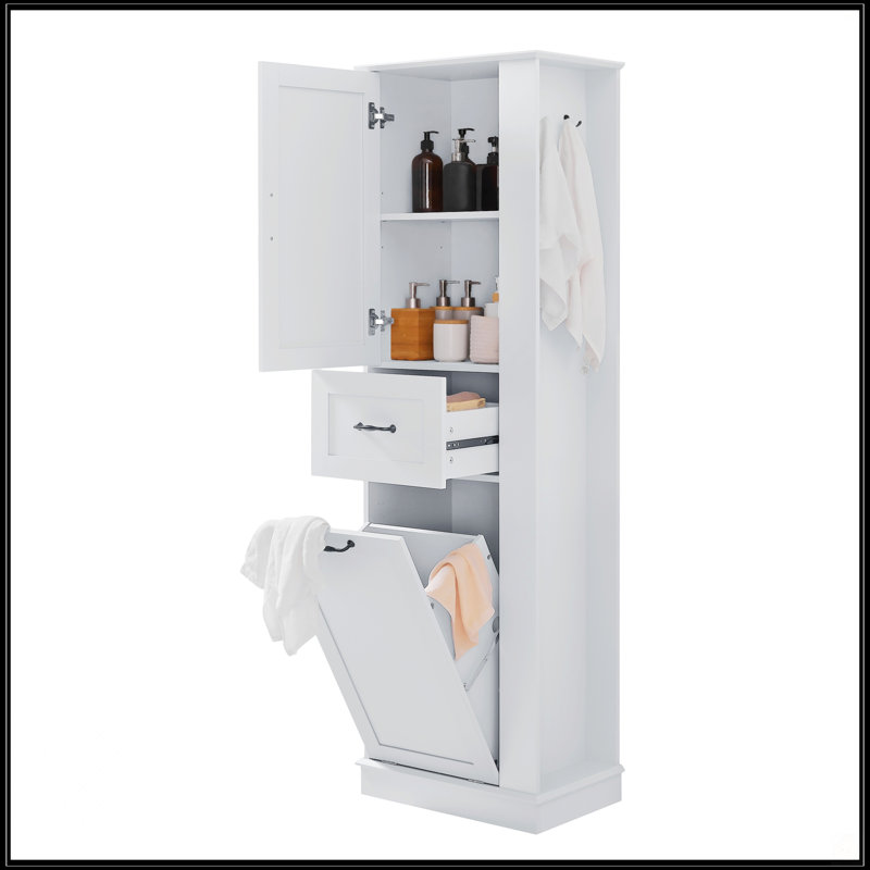 Modern Tall Storage Cabinet, Gray