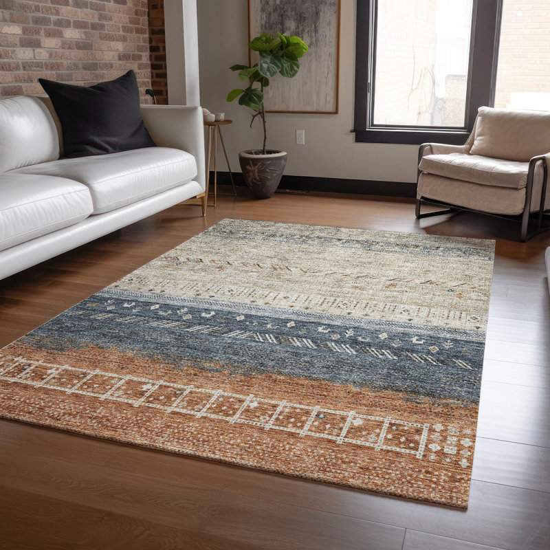 Tapis brun intérieur / extérieur lavable à la machine Cicel ACN1147, Rectangle 5 pi x 7 pi 6 po