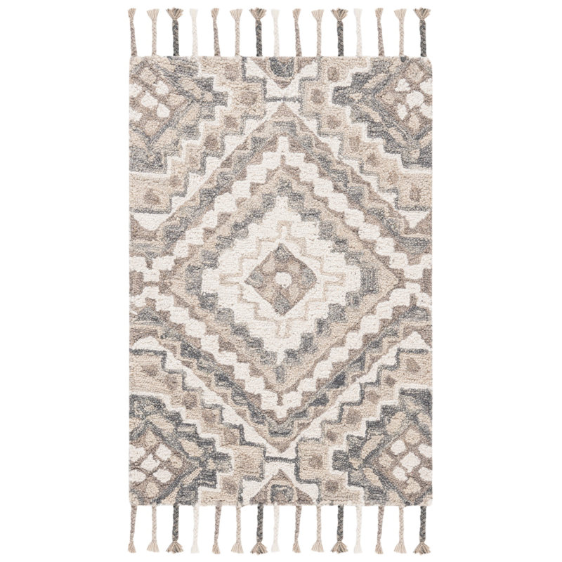 Tapis à motif sud-ouest en laine touffeté à la main Bridgette, Rectangle 2 pi 3 po x 5 pi