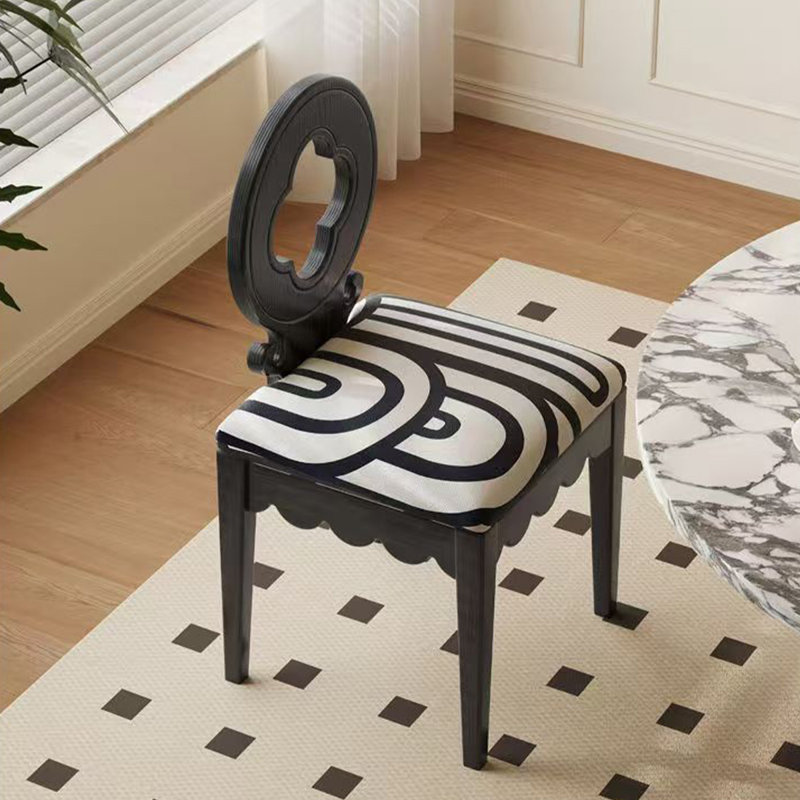 Chaise d'appoint noire à dossier solide (ensemble de 2)