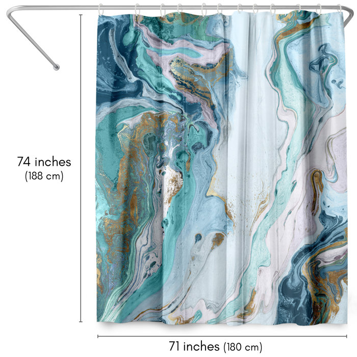 The Twillery Co.® Abstract Shower Curtain Marble Petroleum by PI ...