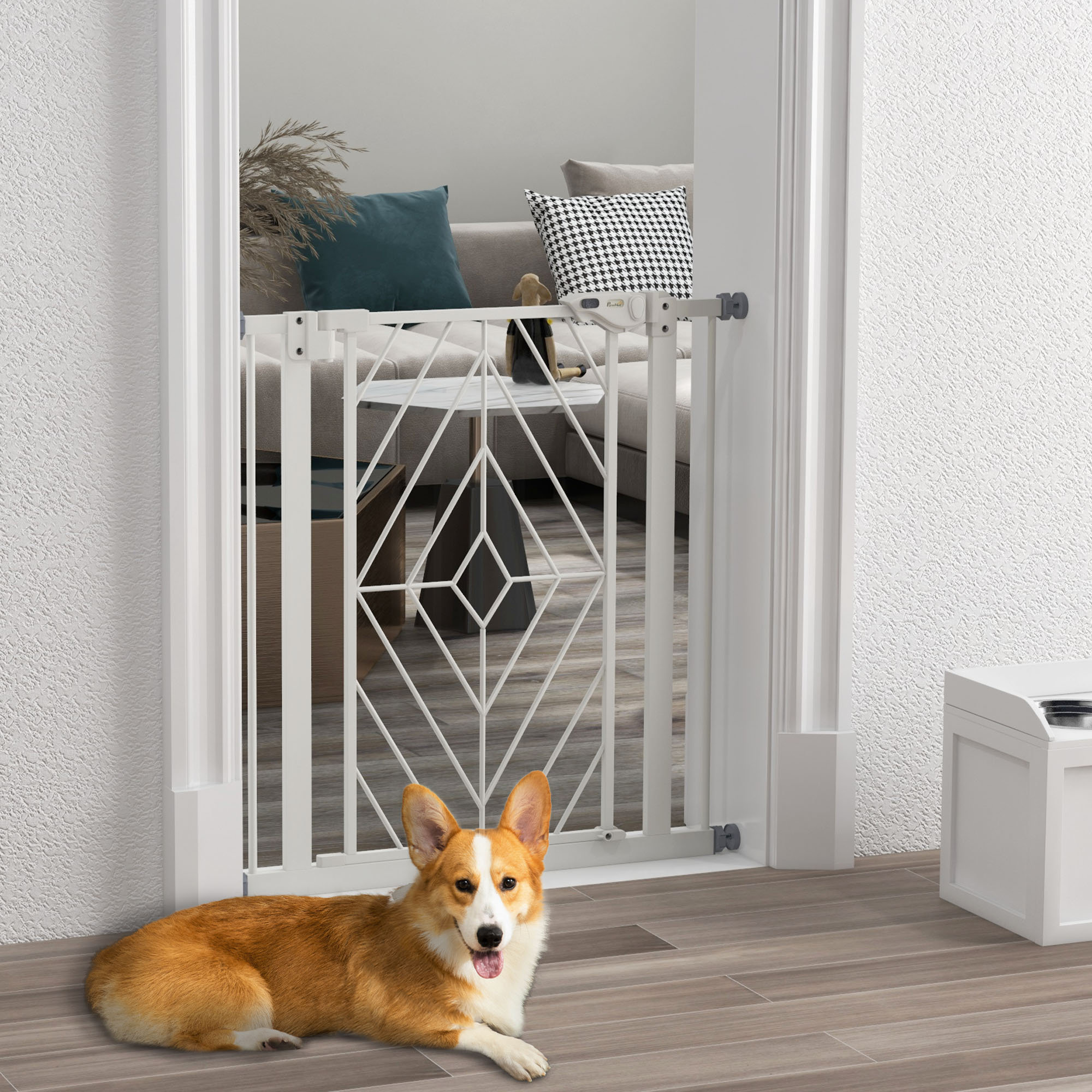 Curated visual reference: Wall Mounted Dog Crate Bed Reference: Pawhut Wall Mounted Pet Gate Reviews