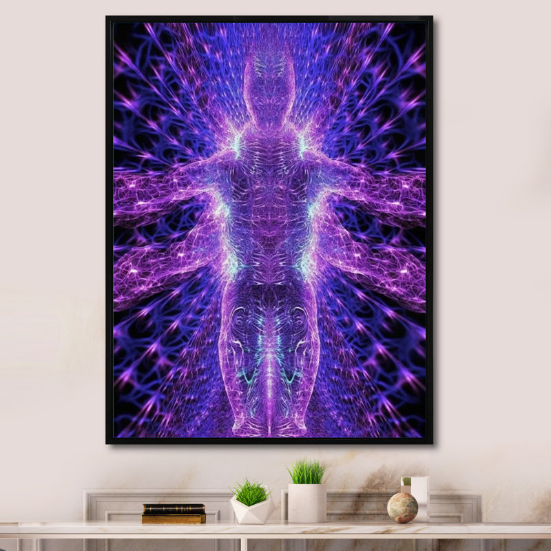 «Purple Energetic Body Matrix Meditation», reproduction sur toile, Cadre flottant noir, H 32 po x l 16 po x P 1 po