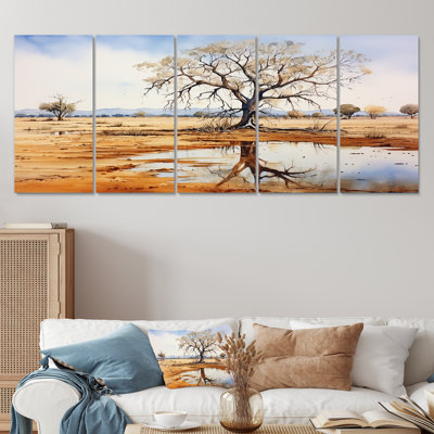 Ensemble de 5 décorations murales australiennes Outback Landscape V - Australie