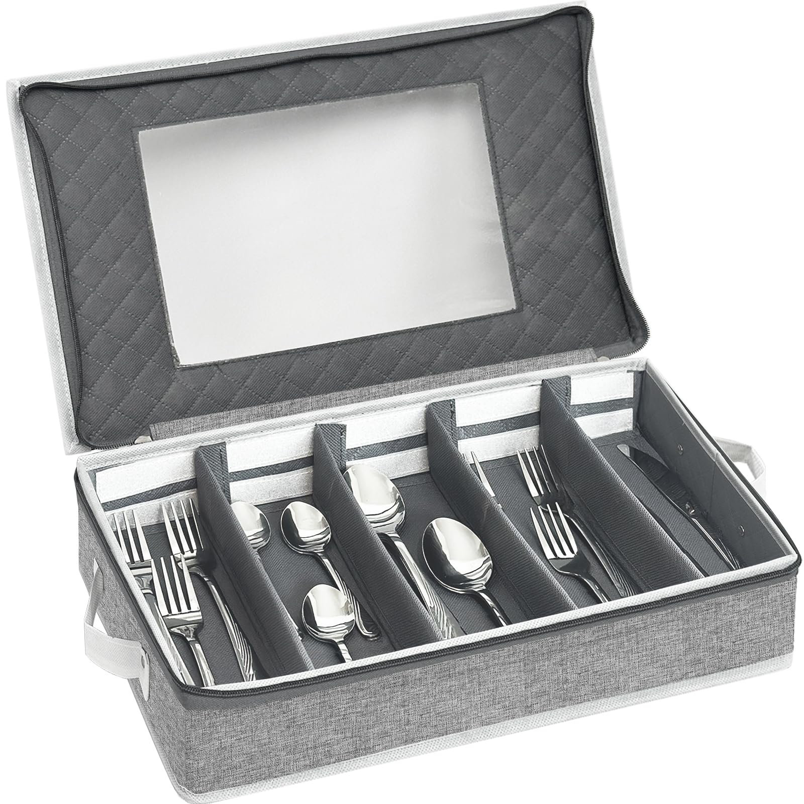 Latitude Run® Flatware Storage Case Box, Silverware Organizer, With ...