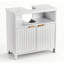 Armoire de meuble-lavabo blanche avec 2 portes et 1 tablette sans plateau