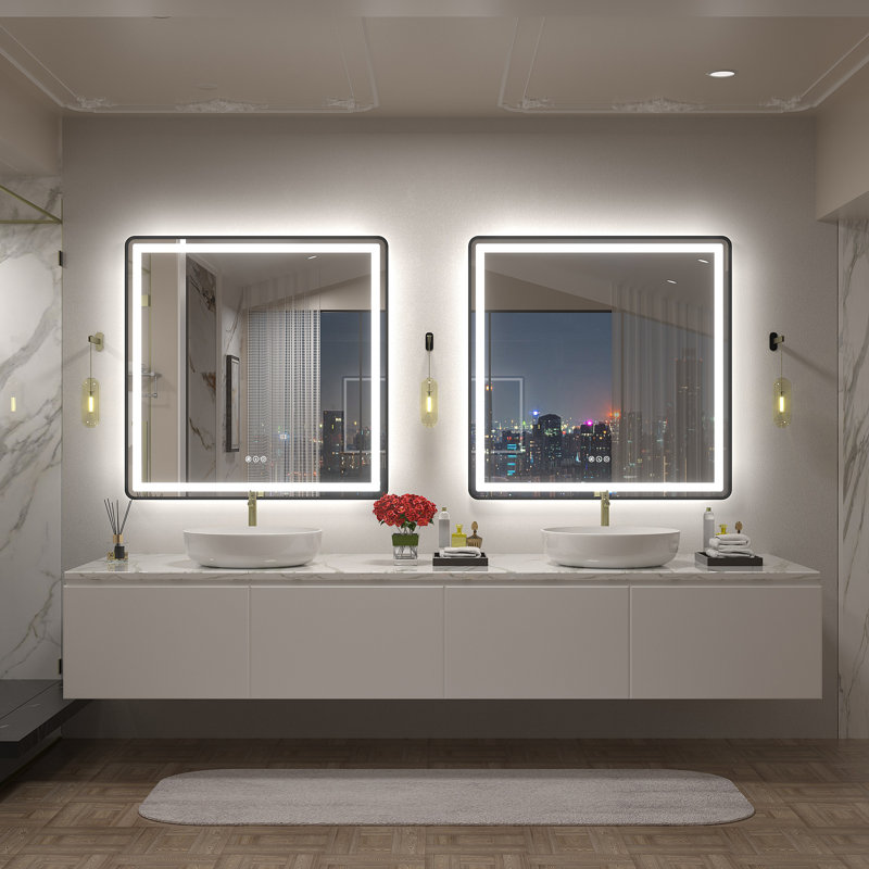 Aevar UL Certified Front & Back LED Anti-Fog Tempered Glass Bathroom/Vanity Mirror with 3-Year Warranty, 36" x 36"