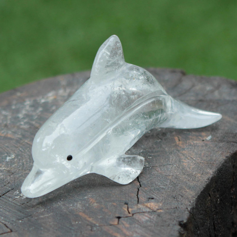 Figurine de dauphin en cristal artisanal Langlais