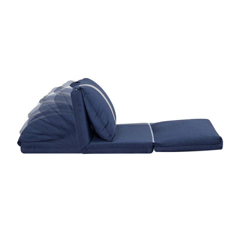 6-speed Adjustable Backrest Modern Corduroy Fabric Floor Sofa Bed, Navy Blue