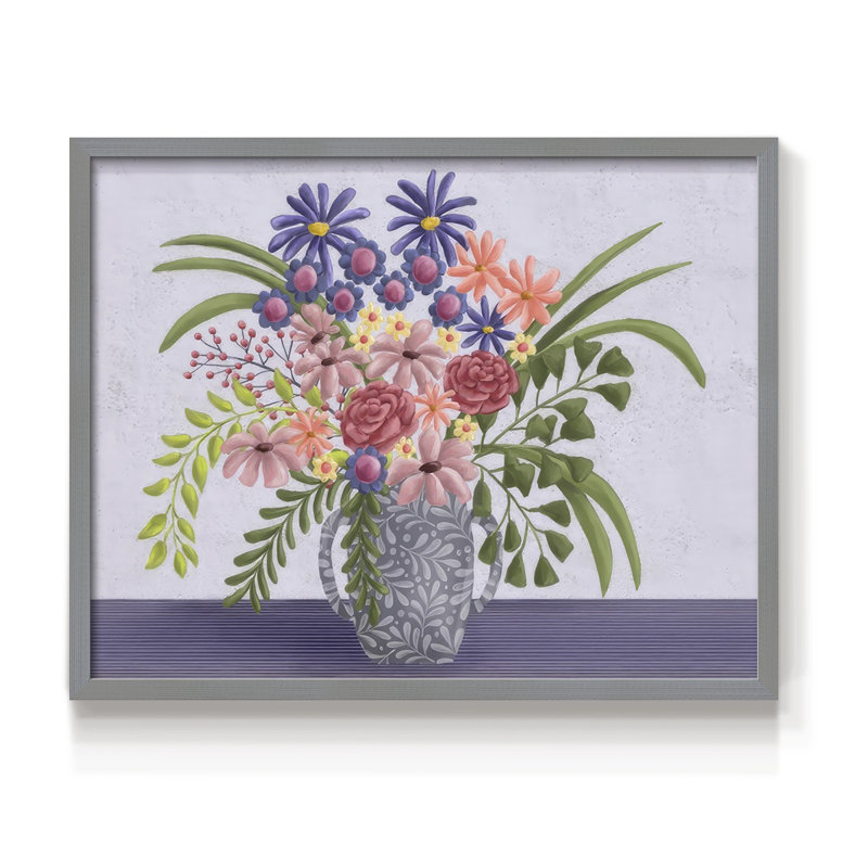 «Snappy Bouquet I», reproduction encadrée, Gris, H 22 po x l 28 po