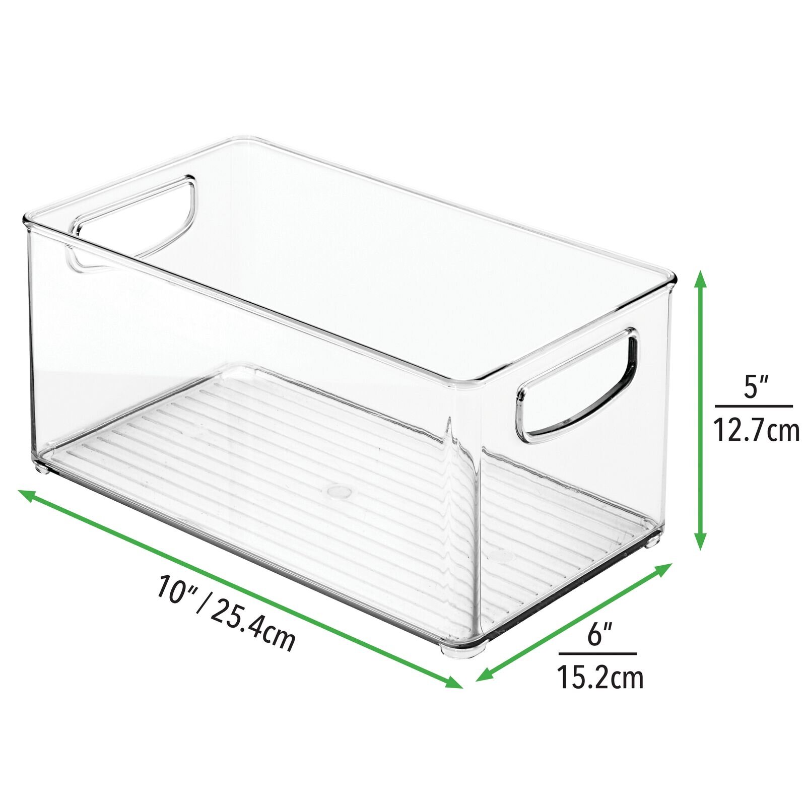 mDesign Plastic Bathroom Vanity Storage Organizer Bin, Handles, 2