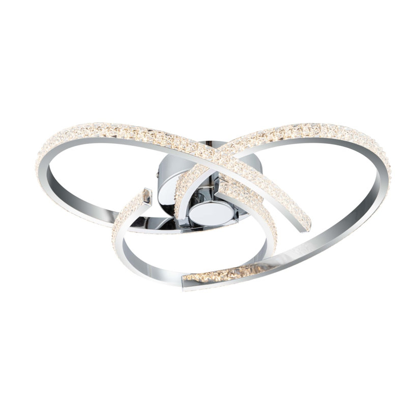 Moora 3 Light Built-in, Integrated LED, Modern, Curved Beaded Ceiling Light - 45x45x13cm, 3 step dimming, 3,000K Neutral white