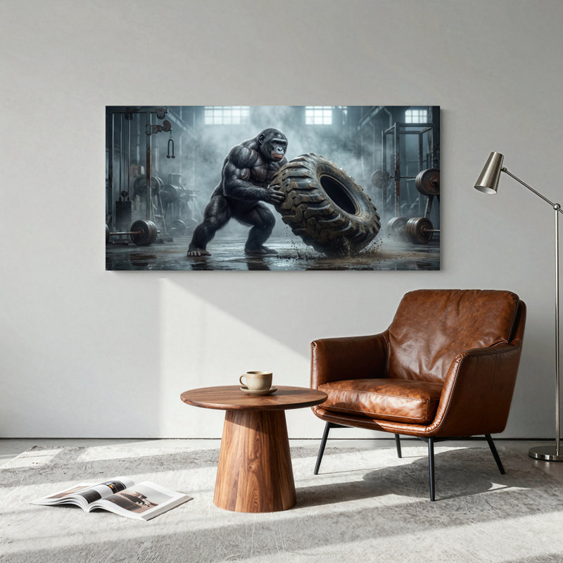 Ensemble de 1 tableau sur toile Gorilla Tire, L 46 po x H 24 po, Toile tendue