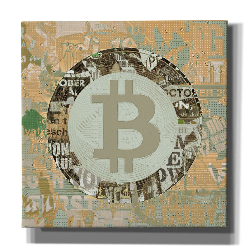 «Bitcoin Crypto-monnaie 2-3» par Irena Orlov, art mural sur toile, H 26 po x l 26 po x P 1,5 po