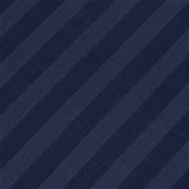 200 Thread Count Microfibre Stripe Fitted Sheet 40cm, Navy, Single (3')