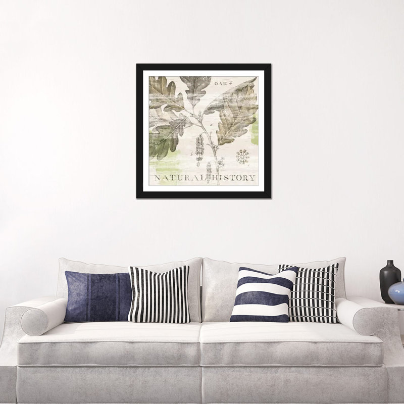 « iv », impression sur toile tendue Natural History Oak, H 24 po x l 24 po x P 1 po, Papier beaux-arts encadré noir, Blanc
