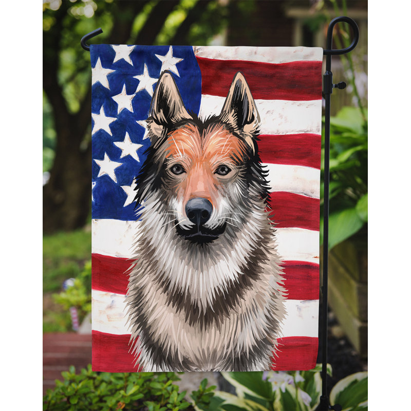 Polyester à 2 côtés 15 x 11 po drapeau de jardin, Chien-loup tchécoslovaque