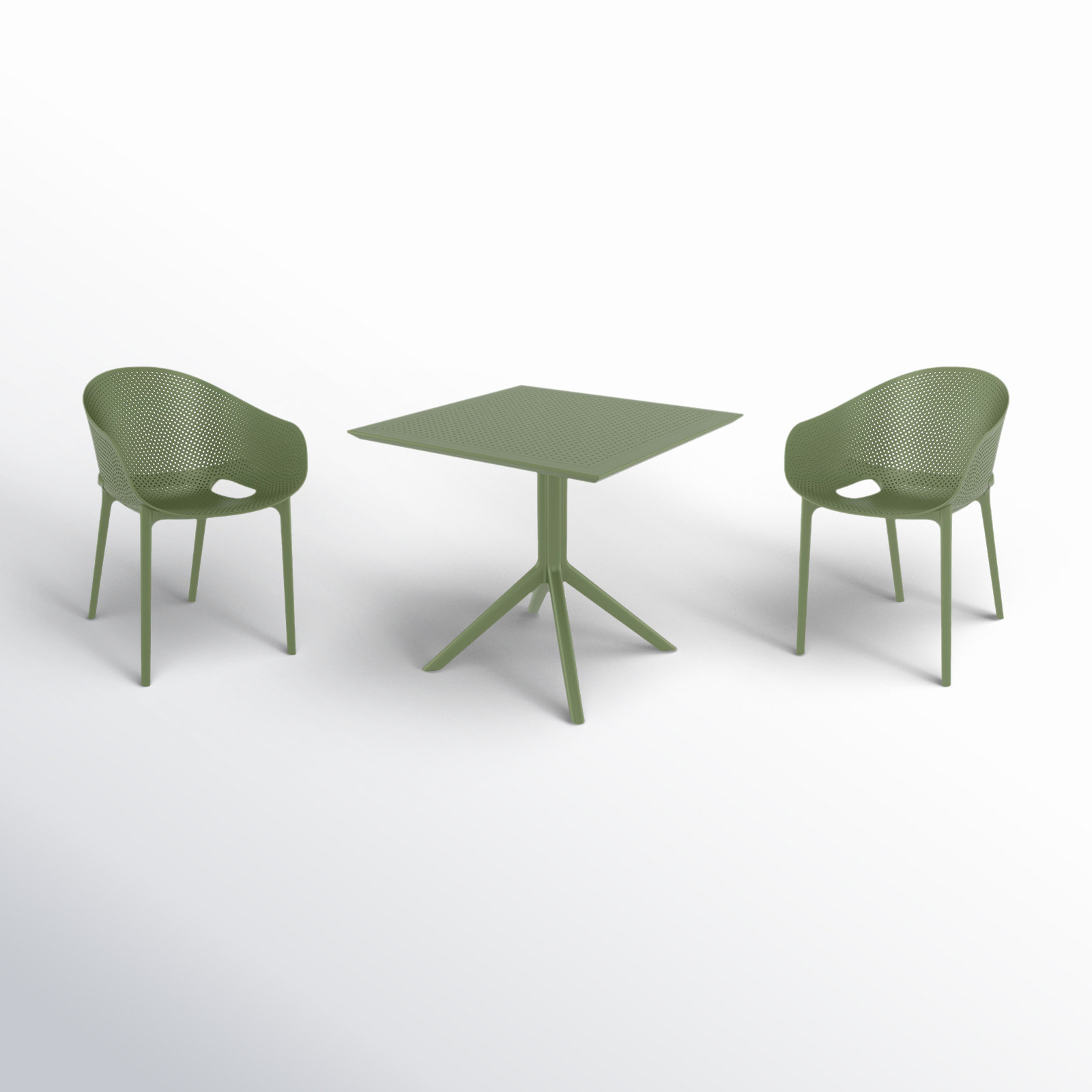 Farrah 31" Square 2 - Person Dining Set, Olive Green