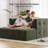 Modern Sofa With Removable Ottoman And Pillows-1564389738
