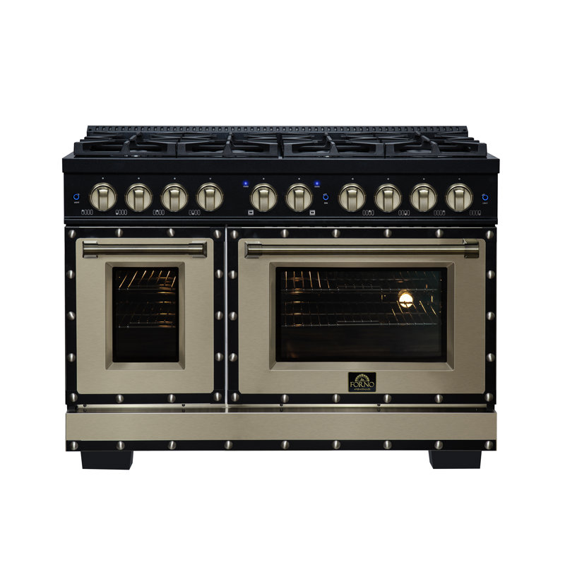 Valente 48" Dual Fuel range in Black, Black