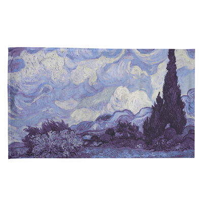 Serviette de thé avec blé cyprès wheatfield
