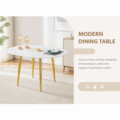 With a clever retractable mechanism, the White Pattern MDF table top and metal legs and has a smooth and delicate surface.The unique look creates the sleek silhouette of a modern home.