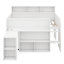 Lit mezzanine pleine grandeur pour enfants avec bureau et lit mezzanine en bois robuste à DEL avec plusieurs tablettes de rangement pour garçons et filles-621889160