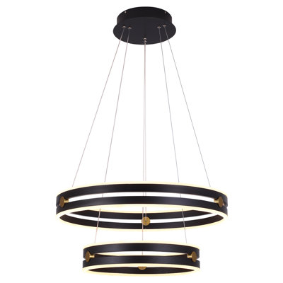 2 - Light Dimmable LED Tiered Chandelier