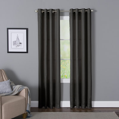 Wein Polyester / Cotton Light-Filtering Solid Color Curtain Panel with Grommet Top